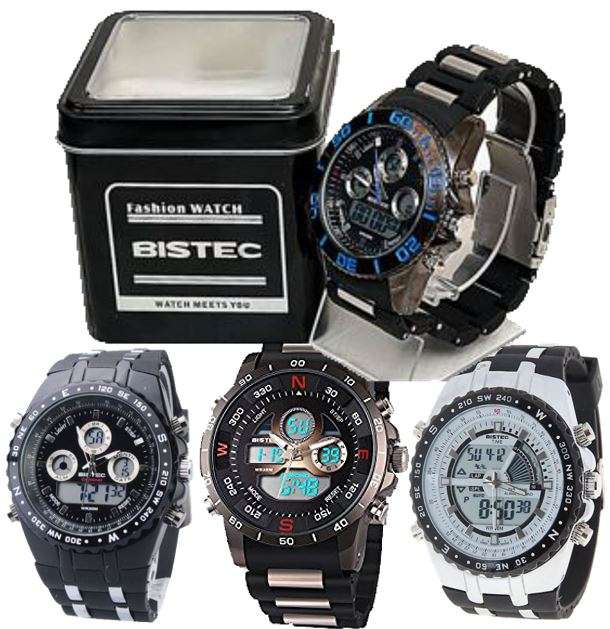 Exquisite Men's Multi Chronograph Watch With LED Back Light in a Complimentary Tin Gift Box
