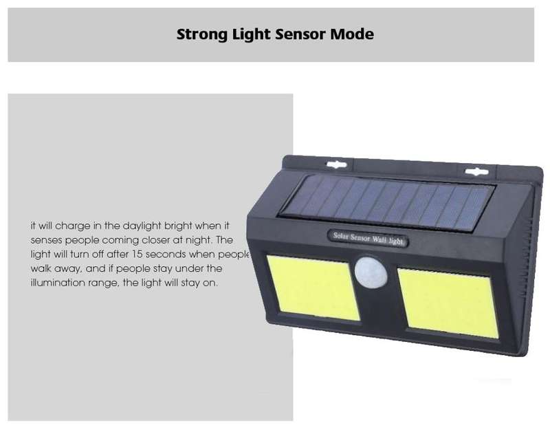 48 LED Solar Power Wall Light, PIR Motion Sensor, Waterproof, Night Sensor & Eco-friendly