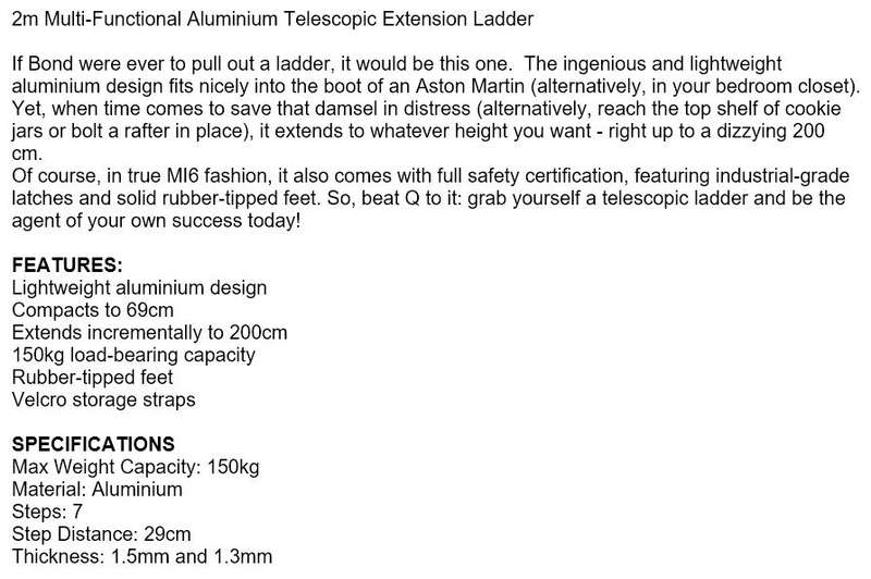 2 Meter Multi-Functional Aluminium Telescopic Extension Ladder