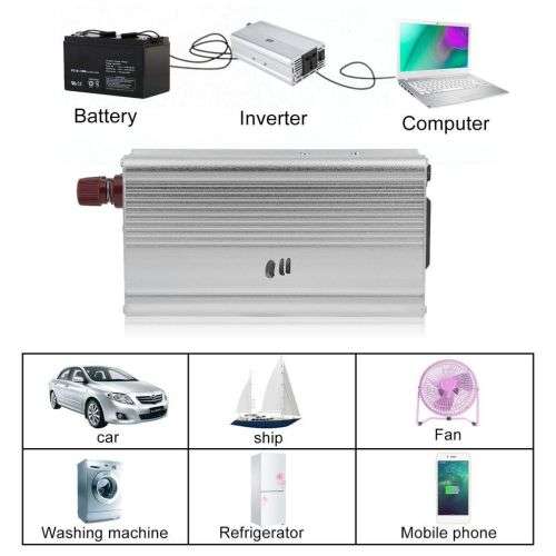 2000 WATT Power Inverter - Convert 12V DC to 220V AC with Battery Clip Cable & 12V Car power outlet