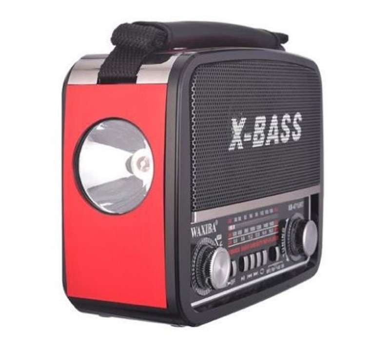 SD/USB/TF MP3 Player - AM/FM Radio, Build in X-Bass Speaker, Flash Light & Rechargeable Battery