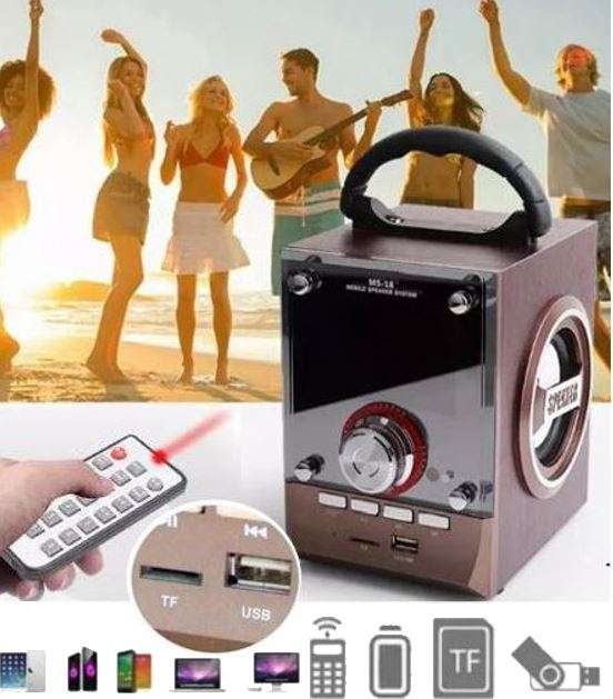 Bluetooth Multimedia Sub-woofer Speaker With USB / SD / AUX / FM Radio - LED Shining Glass Display