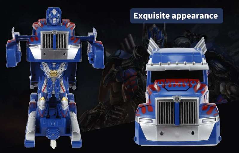 2.4Ghz R/C Optimus Prime Transformer Robot Truck, Xenon lights, 360° turn, one-key deformation