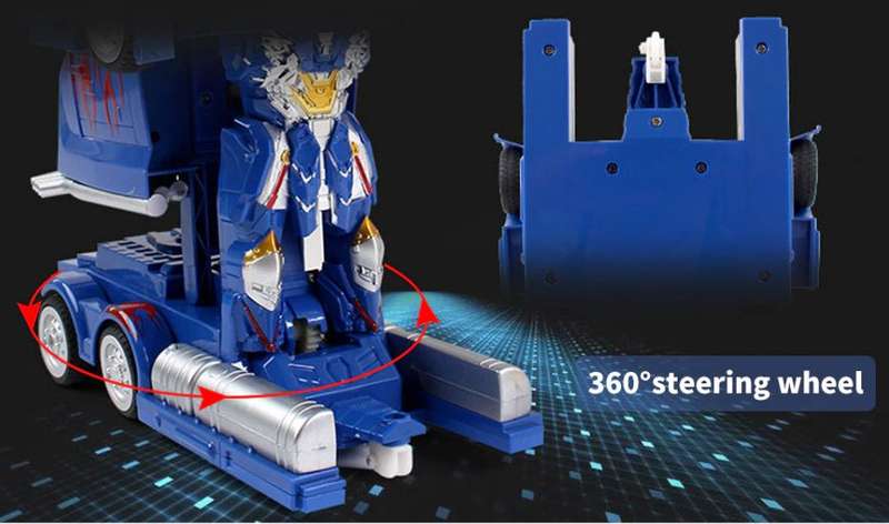 2.4Ghz R/C Optimus Prime Transformer Robot Truck, Xenon lights, 360° turn, one-key deformation