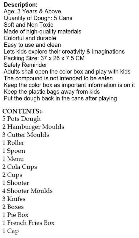 Hamburger Workshop Dough Set - Designed to Develop Creativity, Imagination & Hands-on Skills