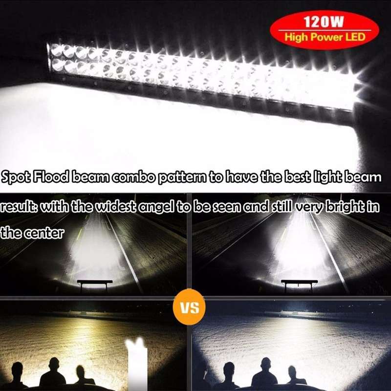 24" 120W Waterproof LED Work Spot Flood Beam Combo