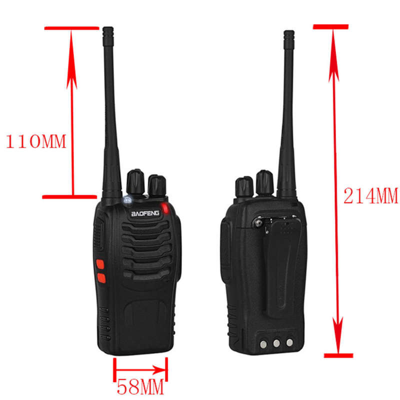2 X Handheld Walkie Talkie Hand Radio Set with 16 Channels, 3 - 5 km talking range etc