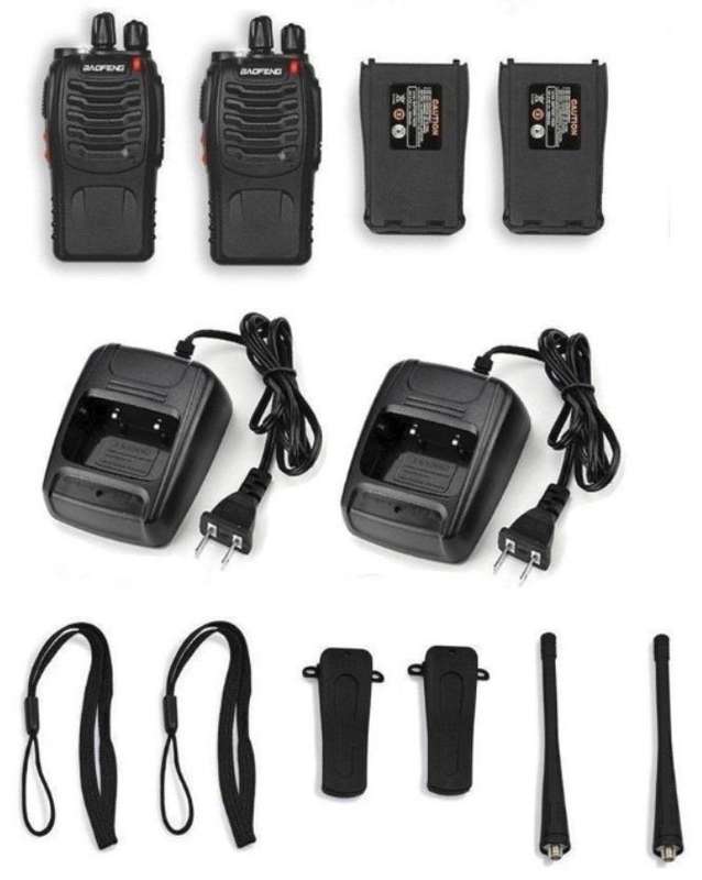 2 X Handheld Walkie Talkie Hand Radio Set with 16 Channels, 3 - 5 km talking range etc