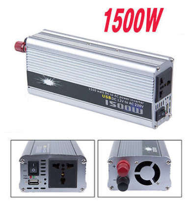 1500W Power Inverter - Convert DC 12V to AC 220V (1500W Continuous Power & 3000W Surge Power)