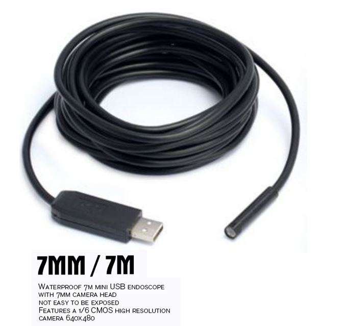 7 Meter Waterproof USB Camera & Video Endoscope