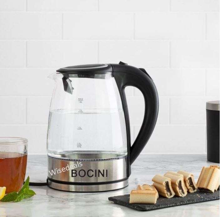 Cordless Electric Modern Glass Kettle with 1.8L Capacity and LED light