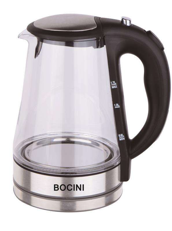Cordless Electric Modern Glass Kettle with 1.8L Capacity and LED light