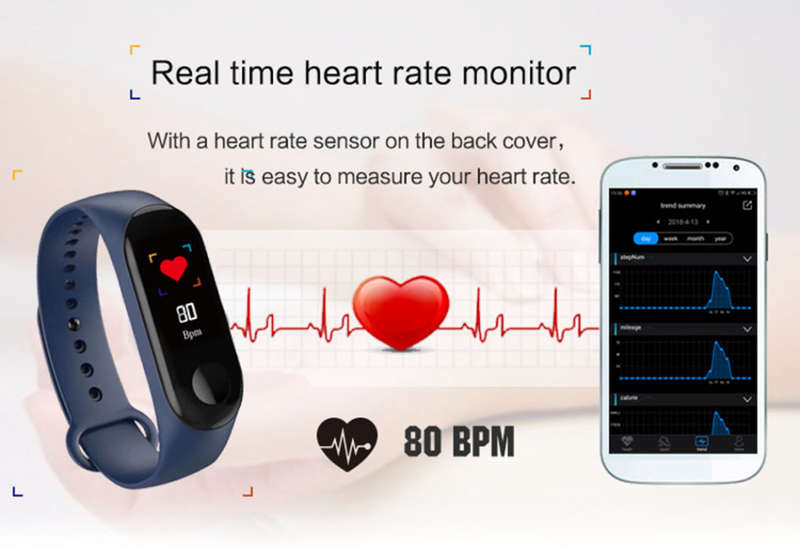 Bluetooth Health Smart Watch - Monitor Heart Rate, Blood Pressure, Blood Oxygen, Calorie, Distance