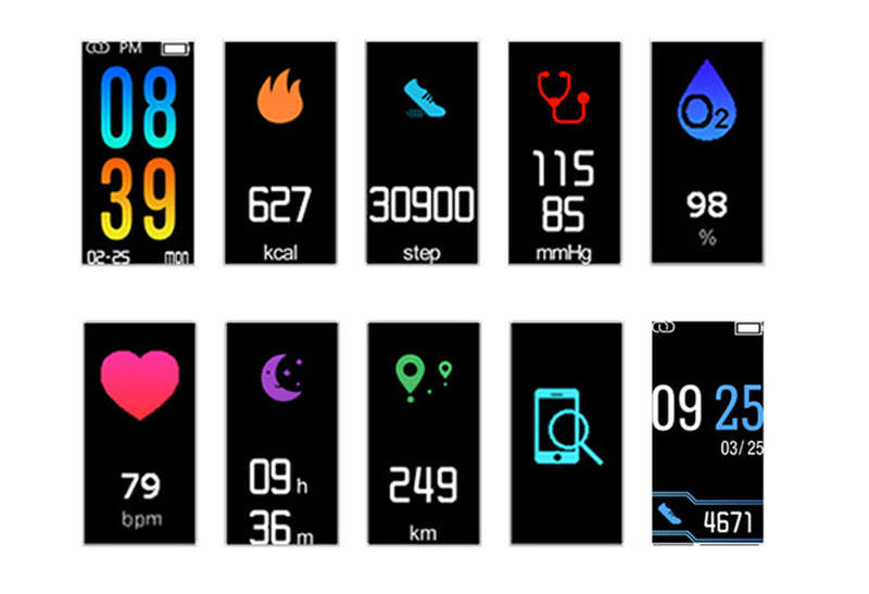 Bluetooth Fitness Tracker Smart Watch ¿ Monitor Heart Rate, Blood Pressure, Blood Oxygen, Pedometer