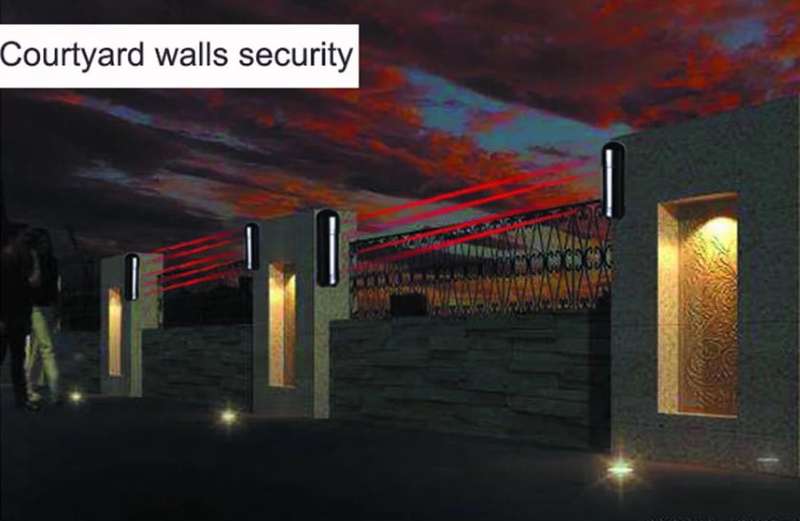 Waterproof Infrared Photoelectric IntrutionTwin-Beam Detector Alarm System