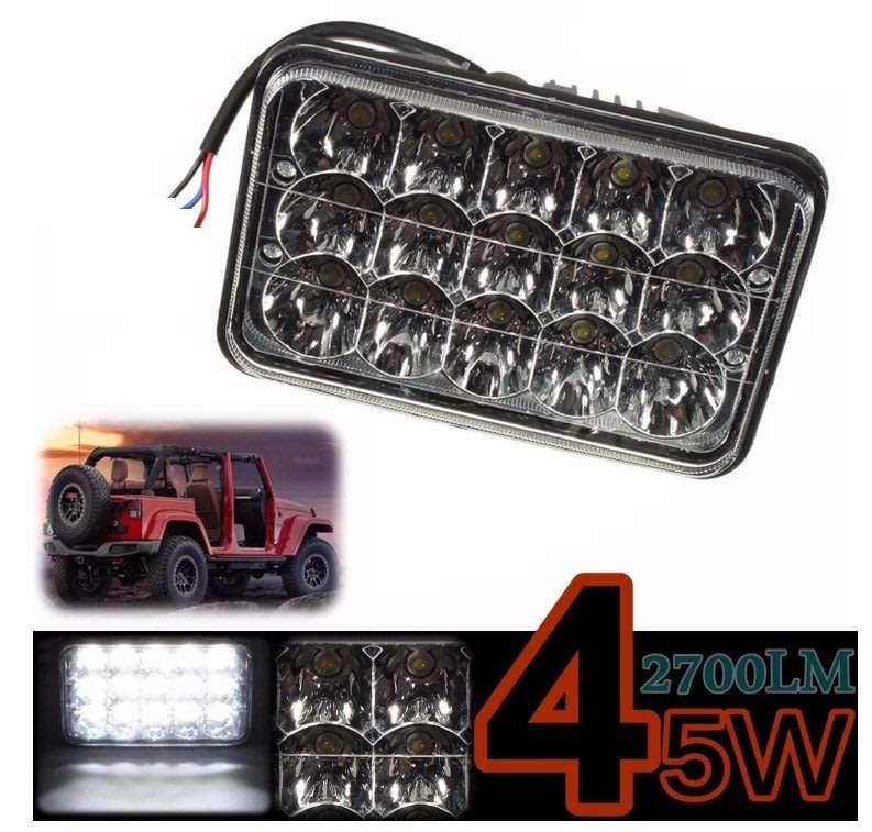 45 Watt 4" X 6" LED Headlight - Waterproof and Fit most vehicles with sealed beam headlights
