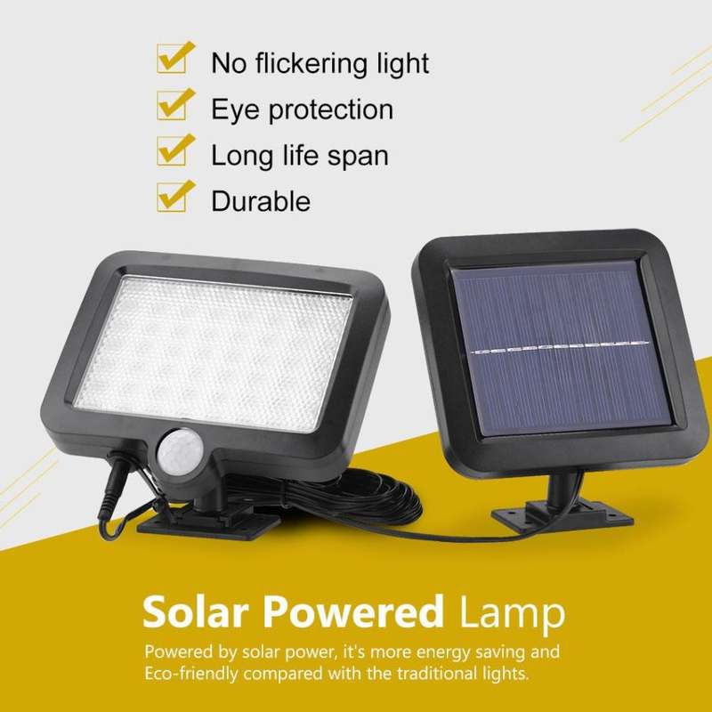 56 LED Multi functional SOLAR Energy PIR Motion Sensor Detection Flood Light Kit