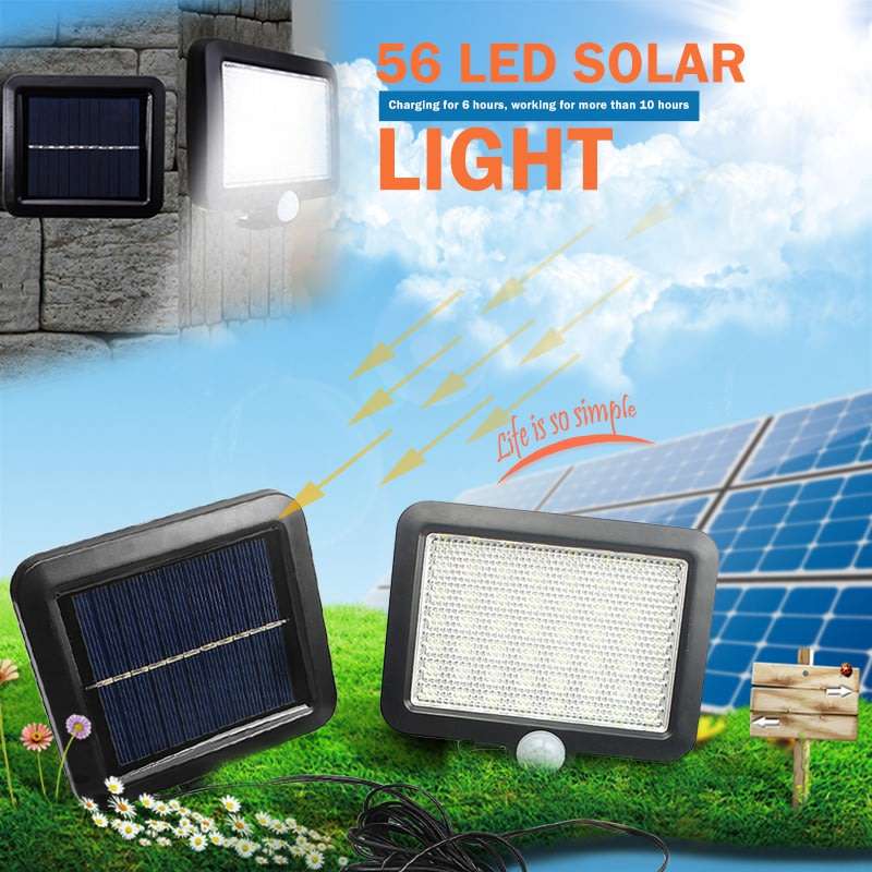 56 LED Multi functional SOLAR Energy PIR Motion Sensor Detection Flood Light Kit