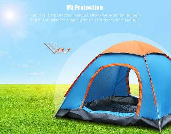 2 Man Tent in Zipper Bag - Lightweight & Easy to Install (200 X 150 X 110 cm)