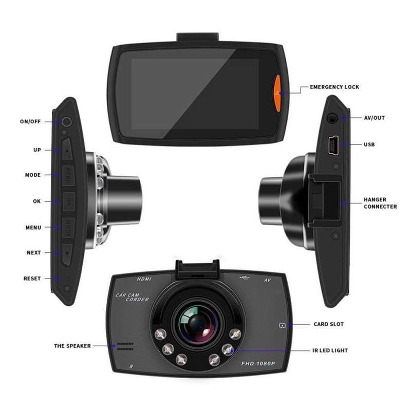 HD 1080P DVR Camera & Camcorder For Vehicle, Motion Detection, G-Sensor, Night Vision