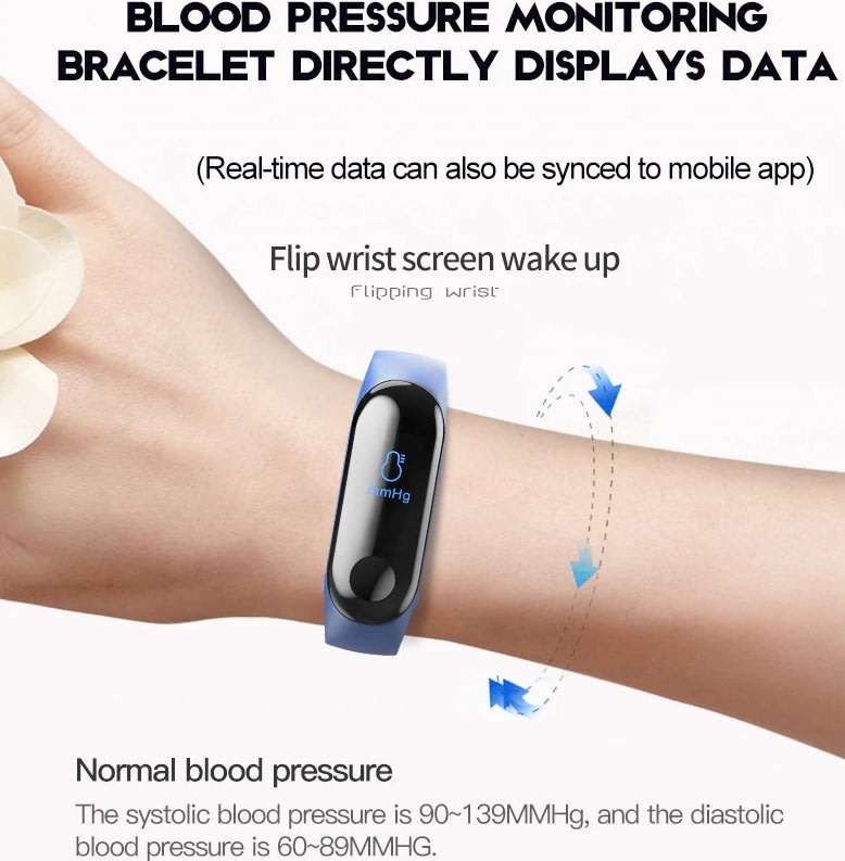 Bluetooth Fitness Tracker Smart Watch - Monitor Heart Rate, Blood Pressure, Blood Oxygen, Pedometer