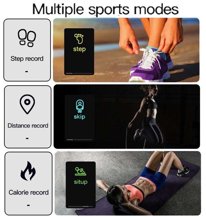 Bluetooth Fitness Tracker Smart Watch - Monitor Heart Rate, Blood Pressure, Blood Oxygen, Pedometer