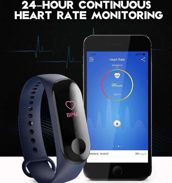 Bluetooth Fitness Tracker Smart Watch - Monitor Heart Rate, Blood Pressure, Blood Oxygen, Pedometer