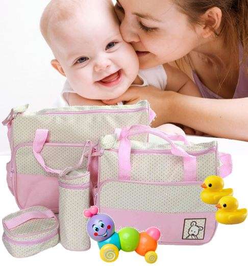 Multi-functional 5 in 1 Baby Bag Set - Waterproof, elegant and durable
