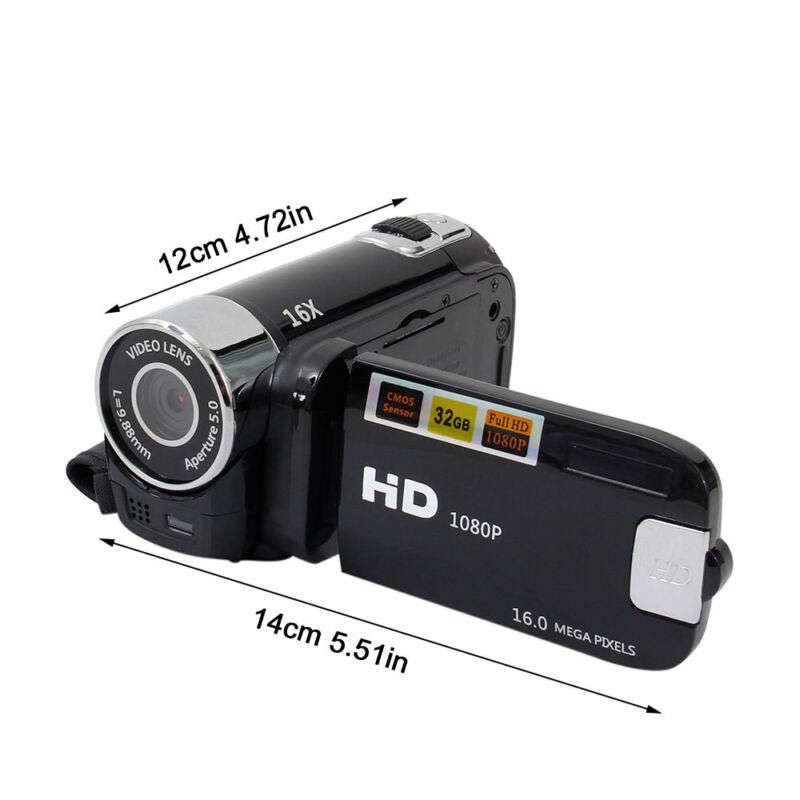 Digital Video Camcorder Camera - 1080P 2.7 Inches TFT LCD Screen 16X Zoom, 16MP, Night Vision
