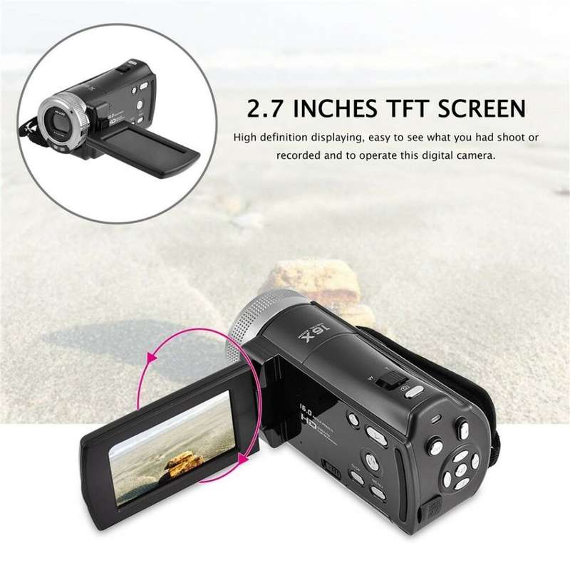 Digital Video Camcorder Camera - 1080P 2.7 Inches TFT LCD Screen 16X Zoom, 16MP, Night Vision