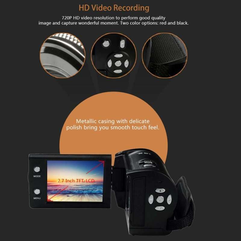 Digital Video Camcorder Camera - 1080P 2.7 Inches TFT LCD Screen 16X Zoom, 16MP, Night Vision