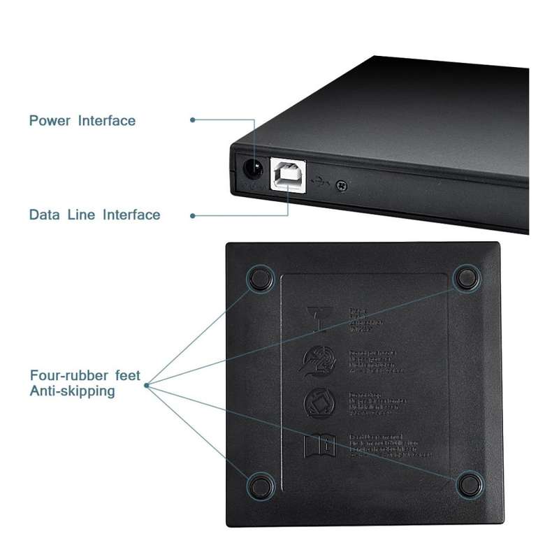 USB 2.0 Portable Slim External DVD/CD-RW - START AT R1 ONLY