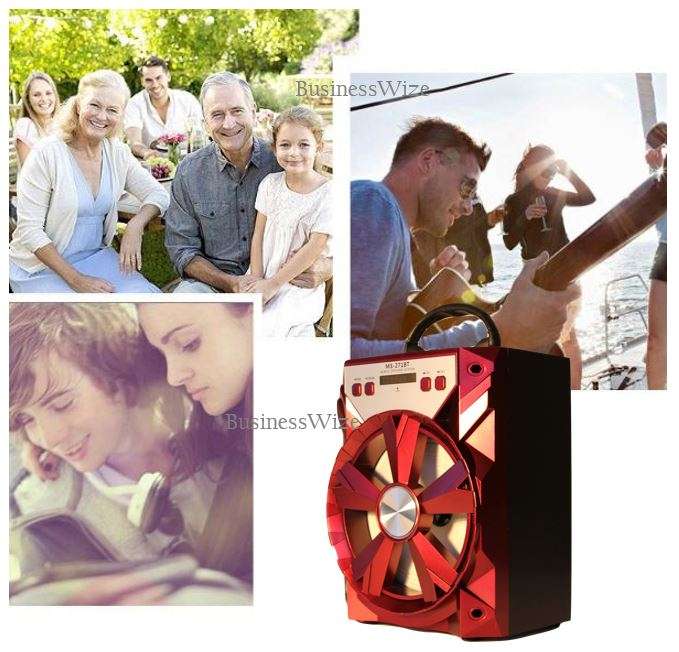 Bluetooth Multimedia X-Bass Speaker with FM Radio - Support USB/TF/AUX/MIC/LED Display