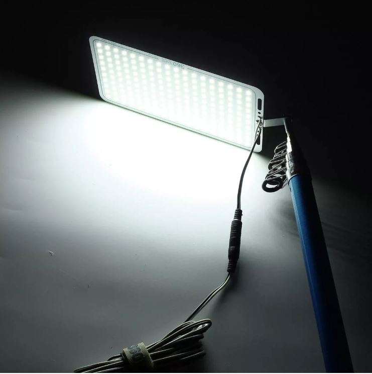 500Watt, 5m, 12V Telescopic Fishing Rod LED Light with Remote & Accessories