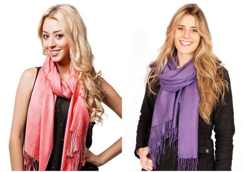 180cm Long & 70cm Wide Quality Soft Pashmina Scarfs in Plain Colours