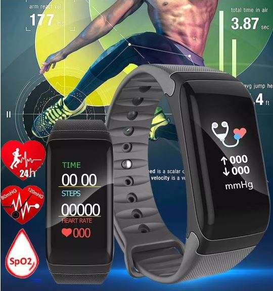 Bluetooth Fitness Tracker - Monitor Heart Rate, Blood Pressure, Blood Oxygen, Calories, Distance