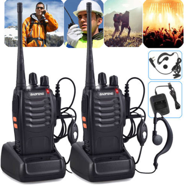 2 X Handheld Walkie Talkie Hand Radio Set with 16 Channels, 3 - 5 km talking range etc