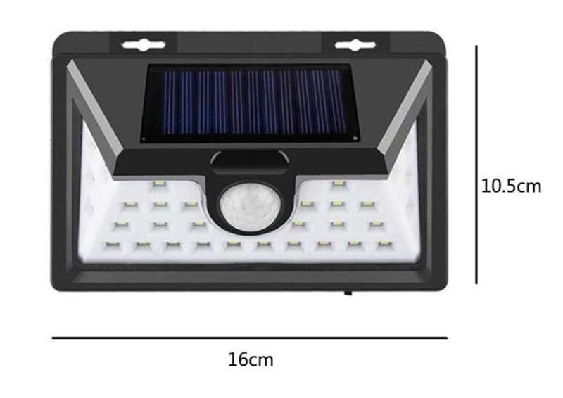 32 LED Solar Wall Light Dim light & Brighten with Motion OR Off and Brighten on with Motion
