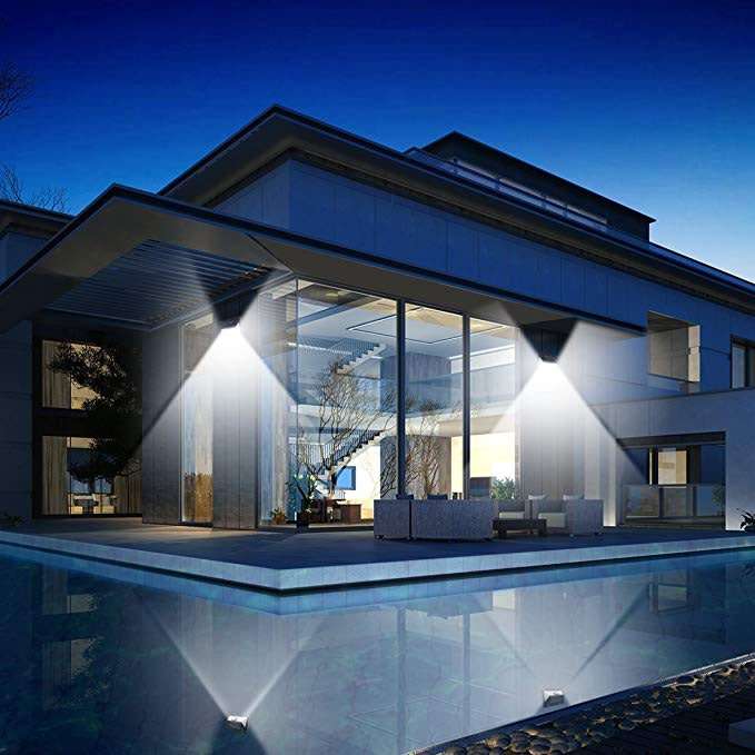 32 LED Solar Wall Light Dim light & Brighten with Motion OR Off and Brighten on with Motion