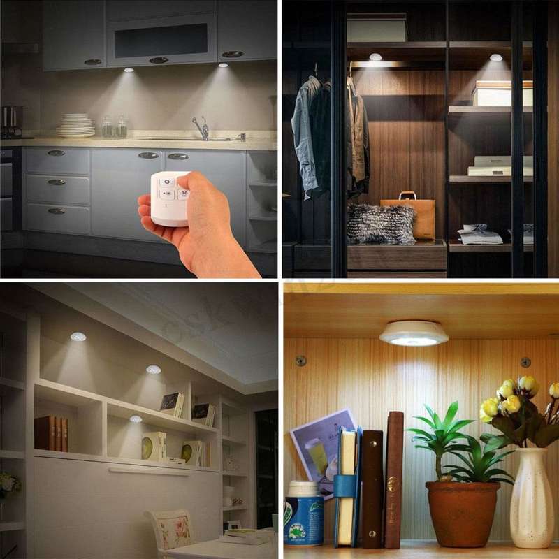 4 Piece Remote Control Multi-function LED Light Set with Dimmer Control & Timer