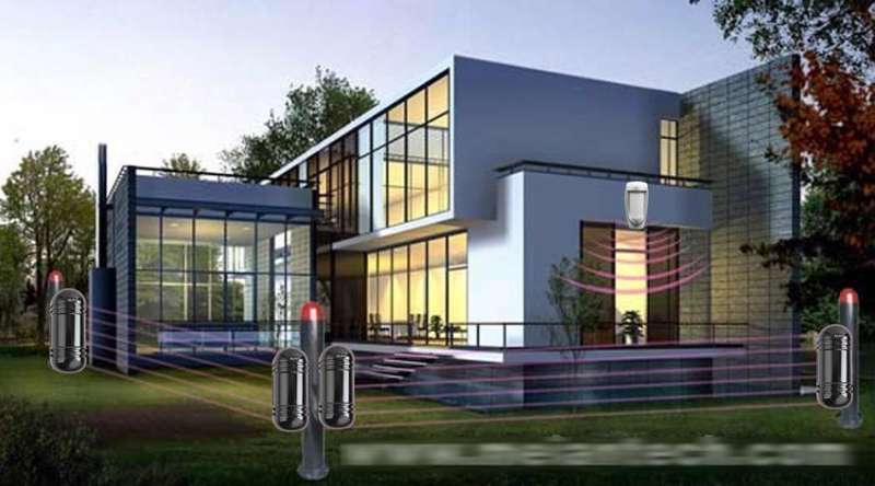 Infrared Alarm Intrusion Detector Twin Beam Sensor 150M Outdoor Perimeter Barrier