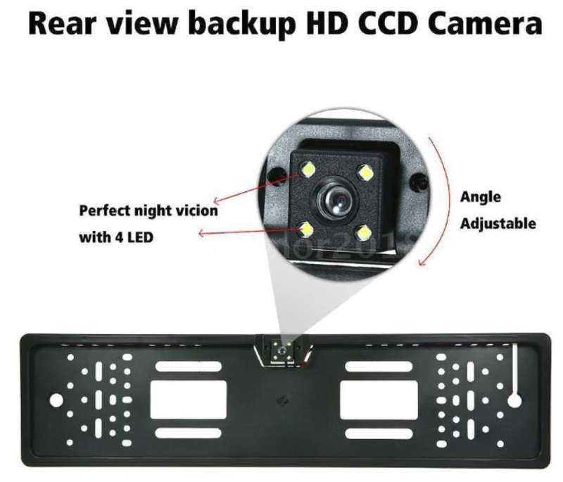 Number Plate with 170 Degree Wide Angle HD Reverse Night Vision IR Camera