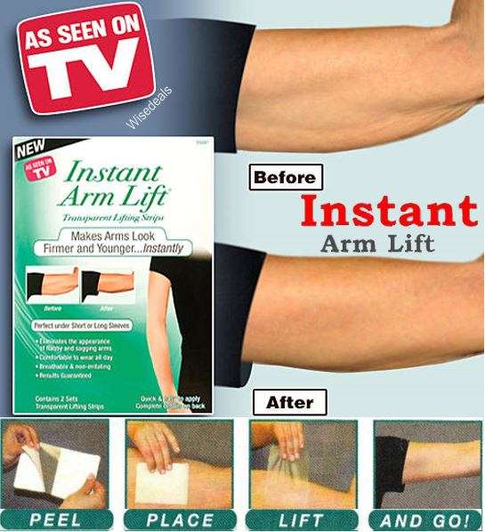 Why spend money on plastic surgery, injections and treatments when you can get an instant Arm Lift?