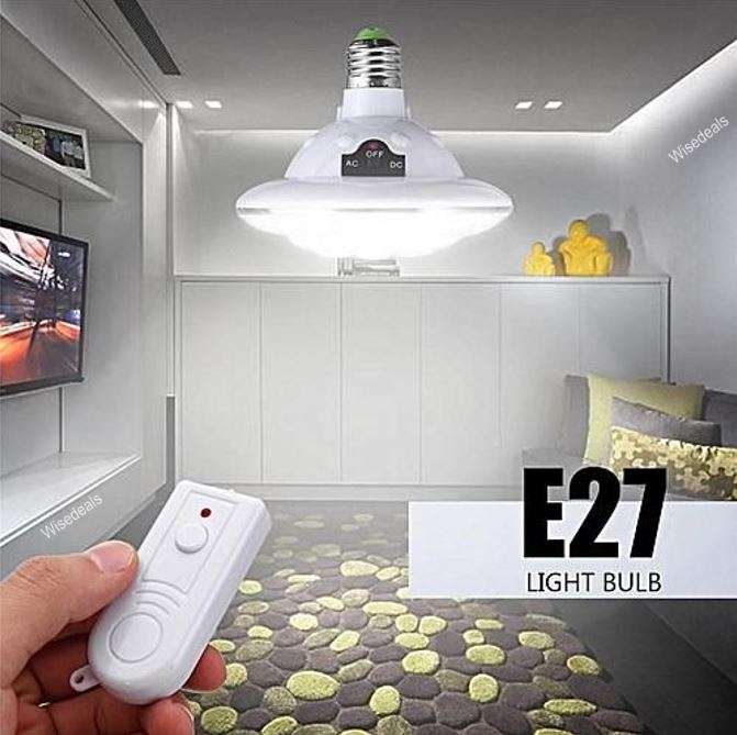 AC/DC Emergency Light & Remote - Turns on Automatically With Power Failure
