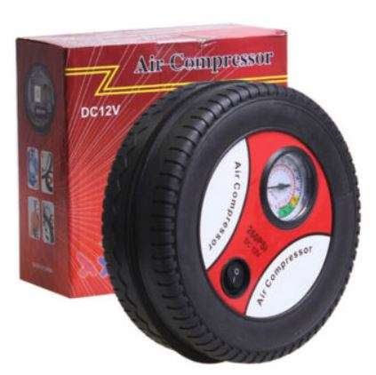 Portable 12V DC Air Compressor Ideal for inflating car tires, balls, rubber floater, hovercraft etc