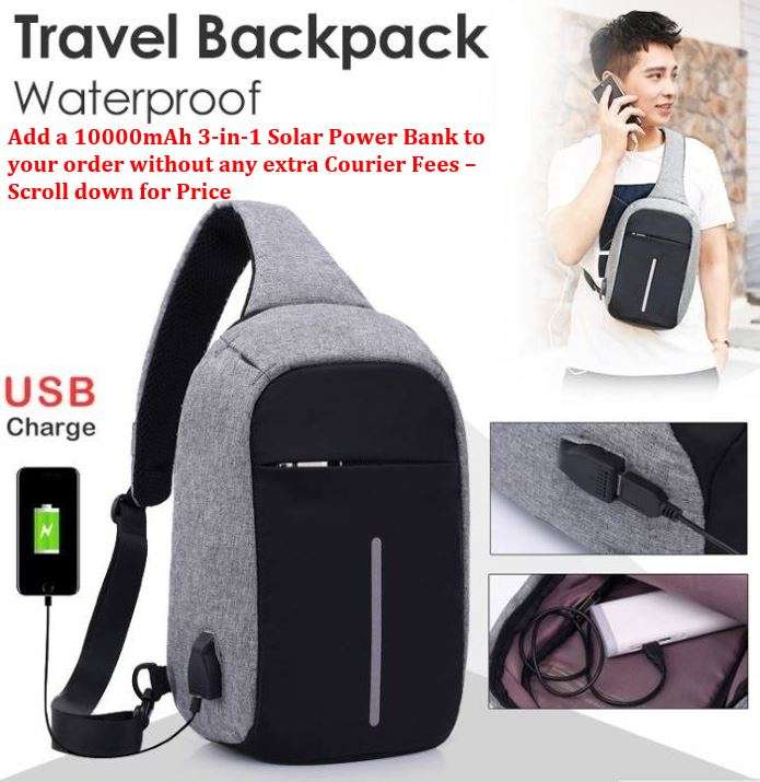 Anti-Theft Sling Backpack with USB Interface