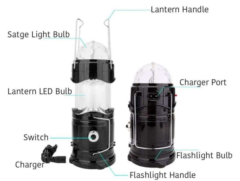 Multi-function Super Bright Rechargeable LED Camping Light with 3 Lightening Modes