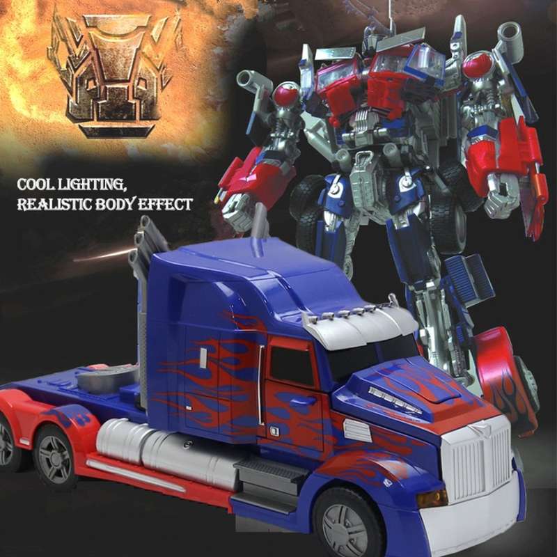 Large 2.4Ghz R/C Optimus Prime Transformer Robot Truck, Xenon lights, 360° turn, one-key deformation