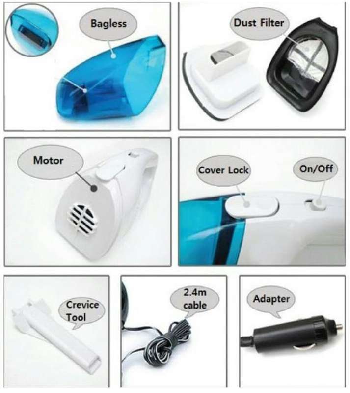 High-Performance Car Vacuum Cleaner with 12V input