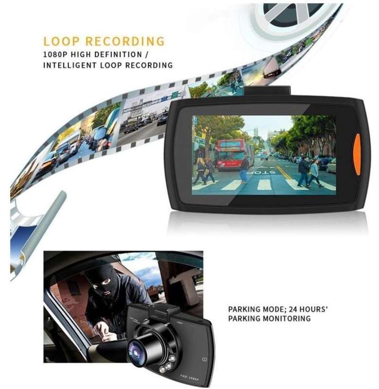 Car Dash Cam full HD with G-Sensor, Motion Detection, Loop-Cycle Recording etc.